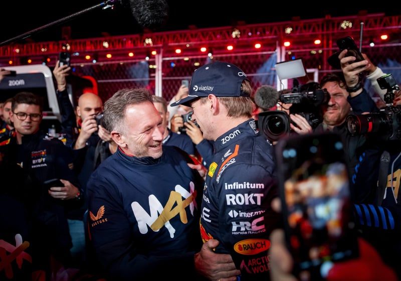 Christian Horner and Max Verstappen in Vegas