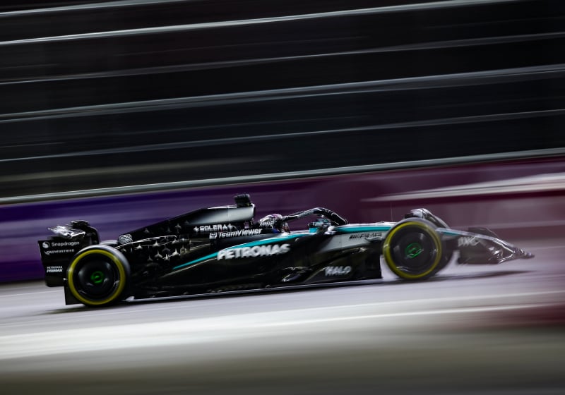 Russell during FP1 in Las Vegas