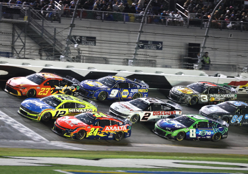 An image of the NASCAR Cup Series cars during the 2025 Daytona 500