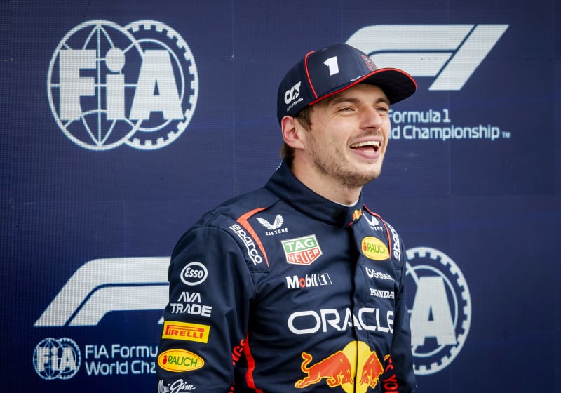 Verstappen celebrates pole at Silverstone