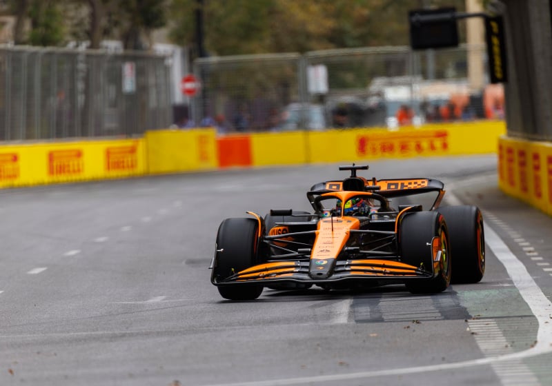 Piastri during qualifying in Baku