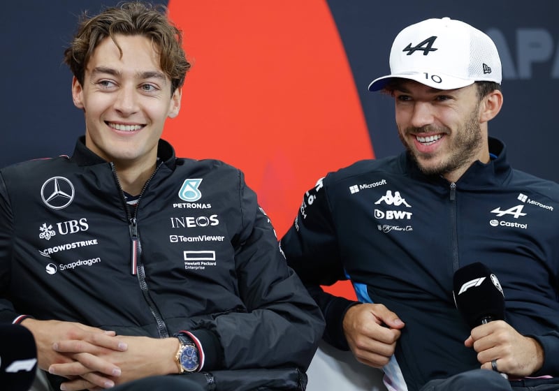 George Russell, Pierre Gasly, Mercedes, Alpine, Japan, 2024