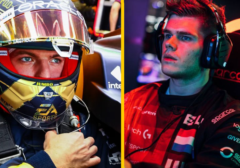 Verstappen en Van Buren zaterdagmiddag in actie tijdens virtuele drie uur van de Nordschleife