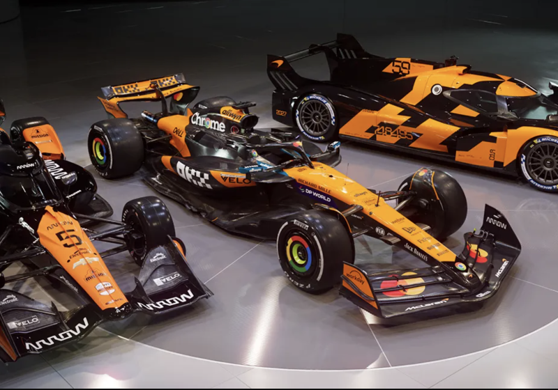 Three McLaren sports cars alongside one another