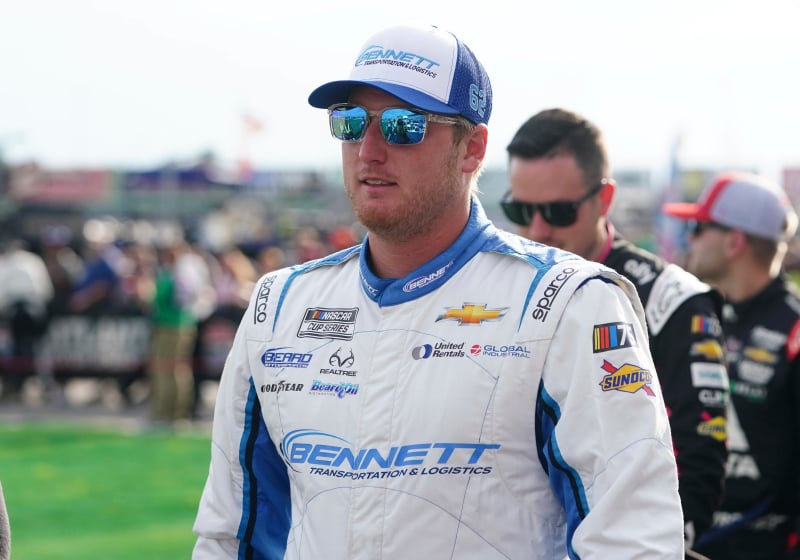 An image of NASCAR driver Austin Hill looking into the distance