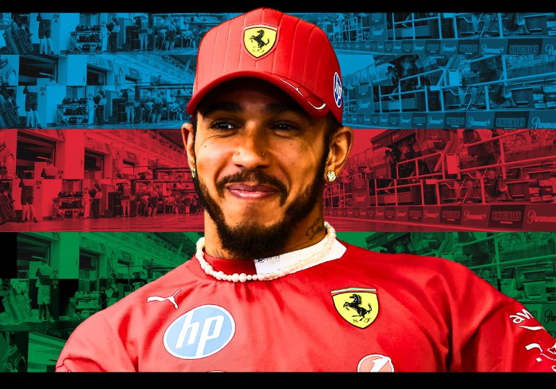 Lewis Hamilton appears with an Azerbaijan flag background