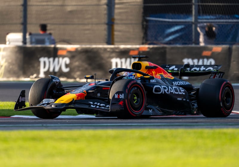 Verstappen during practice in Mexico