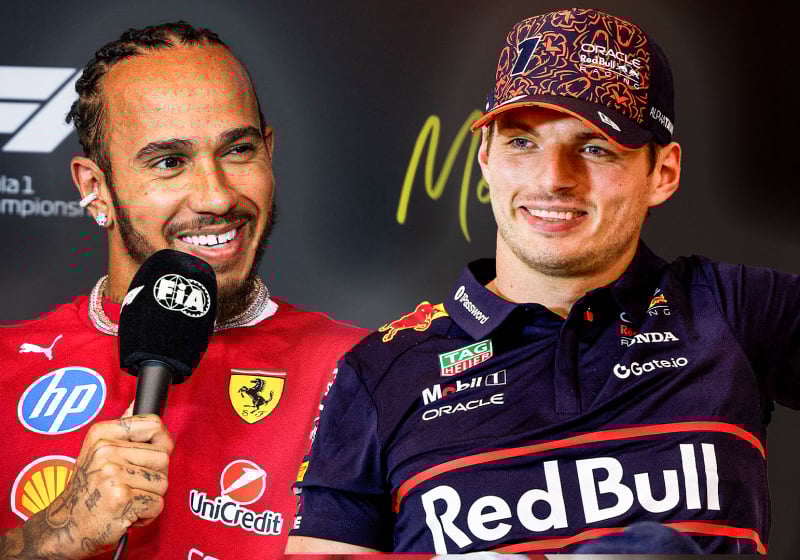 Verstappen, Hamilton, thumb, socials