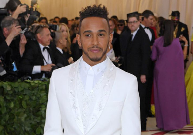 'What are you wearing?' Lewis Hamilton joins Hollywood celebrities in bizarre fashion show