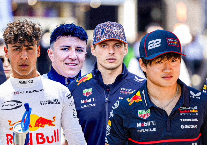Lindblad, Verstappen, Tsunoda, Hadjar, socials